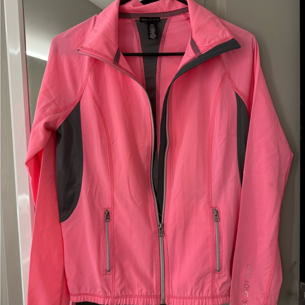 Aeropostale Pink and Gray Ski Jacket with Water-Resistant Fabric